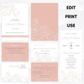 rose garden wedding invitation suite